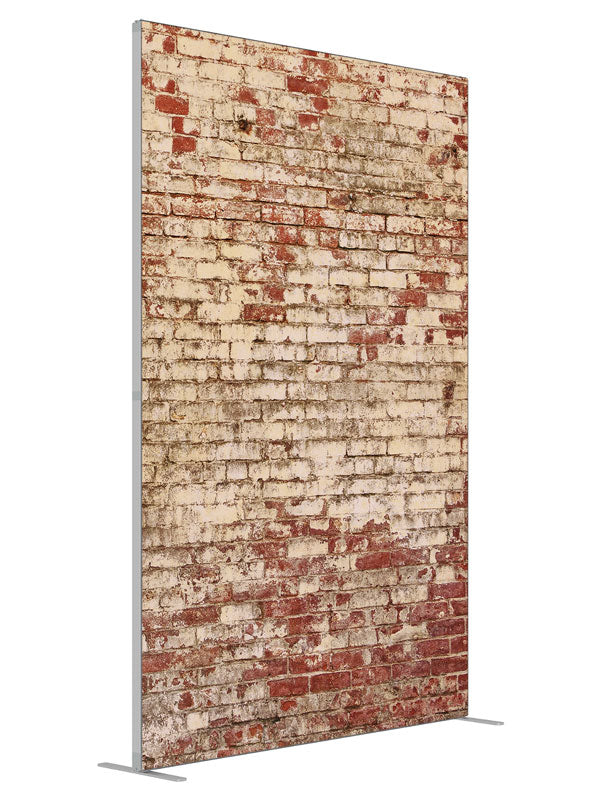 Tribeca Red Brick shown at an angled view, photography backdrop panel for Denny StudioEdge silicone edge frame, 5 ft