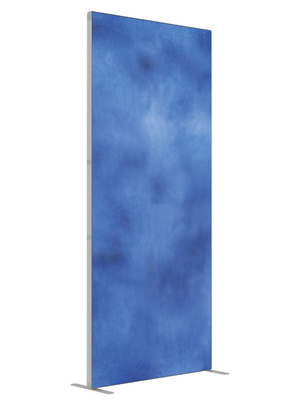 True Blue shown at an angled view, photography backdrop panel for Denny StudioEdge silicone edge frame, 3 ft