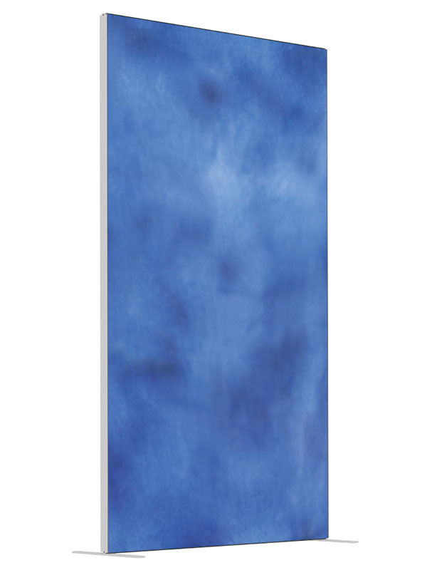 True Blue shown at an angled view, photography backdrop panel for Denny StudioEdge silicone edge frame, 4 ft
