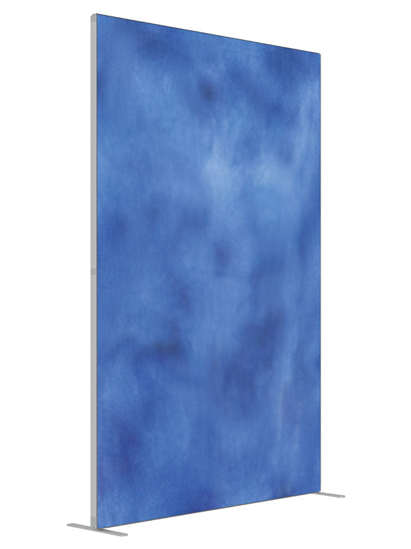 True Blue shown at an angled view, photography backdrop panel for Denny StudioEdge silicone edge frame, 5 ft