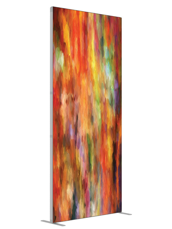 Unhinged Warm Streak Abstract shown at an angled view, photography backdrop panel for Denny StudioEdge silicone edge frame, 3 ft