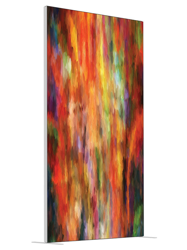 Unhinged Warm Streak Abstract shown at an angled view, photography backdrop panel for Denny StudioEdge silicone edge frame, 4 ft