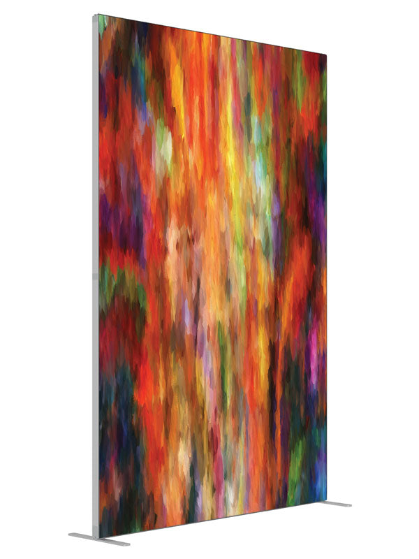 Unhinged Warm Streak Abstract shown at an angled view, photography backdrop panel for Denny StudioEdge silicone edge frame, 5 ft
