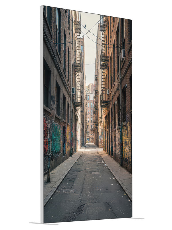 Urban brick alley layered graffiti printed backdrop angled 4ft - Denny StudioEdge SECP-8862