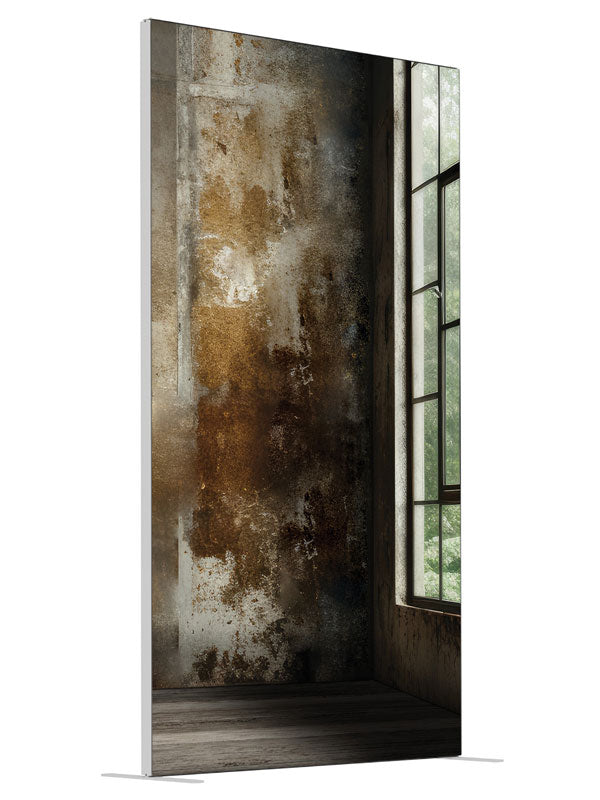 Urban Decay Industrial Loft Window shown at an angled view, photography backdrop panel for Denny StudioEdge silicone edge frame, 4 ft