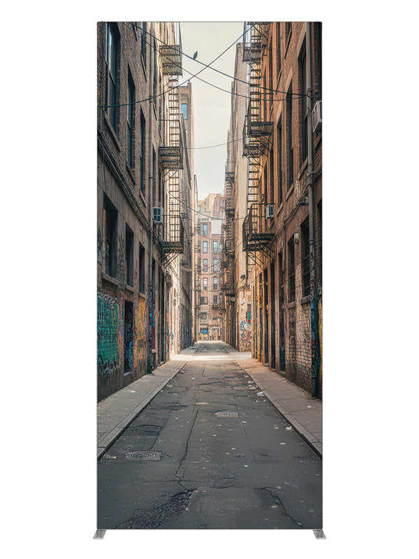 Urban graffiti brick alley fire escapes printed photography backdrop 3ft - Denny StudioEdge SECP-8862