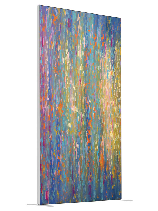 Vibrant vertical brushstroke abstract printed backdrop angled 4ft - Denny StudioEdge SEOM-2597
