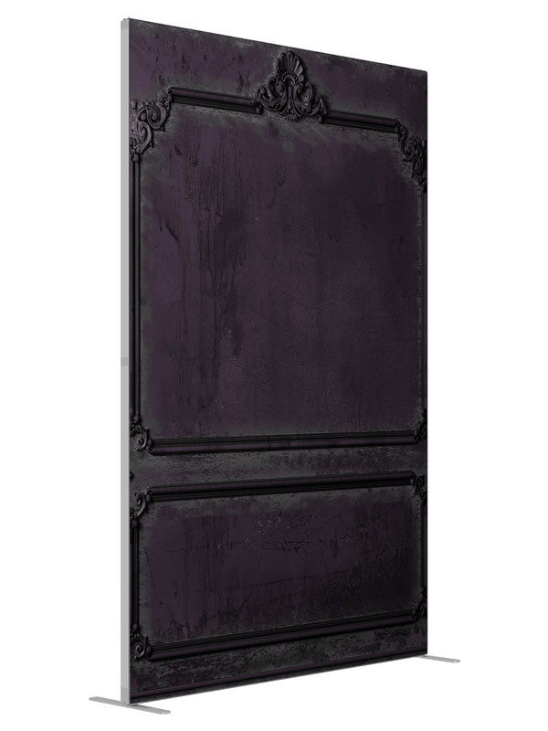 Victorian Paneled Wall Violet shown at an angled view, photography backdrop panel for Denny StudioEdge silicone edge frame, 5 ft