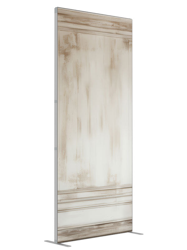 Vintage Ivory Paneled Wall shown at an angled view, photography backdrop panel for Denny StudioEdge silicone edge frame, 3 ft
