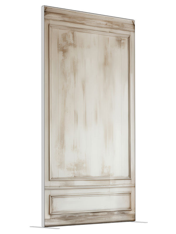 Vintage Ivory Paneled Wall shown at an angled view, photography backdrop panel for Denny StudioEdge silicone edge frame, 4 ft