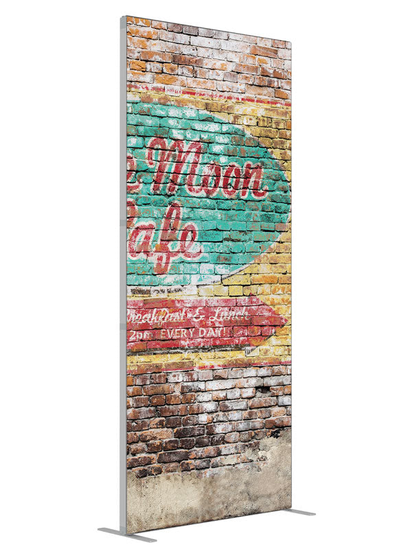 Vintage Sign Brick shown at an angled view, photography backdrop panel for Denny StudioEdge silicone edge frame, 3 ft