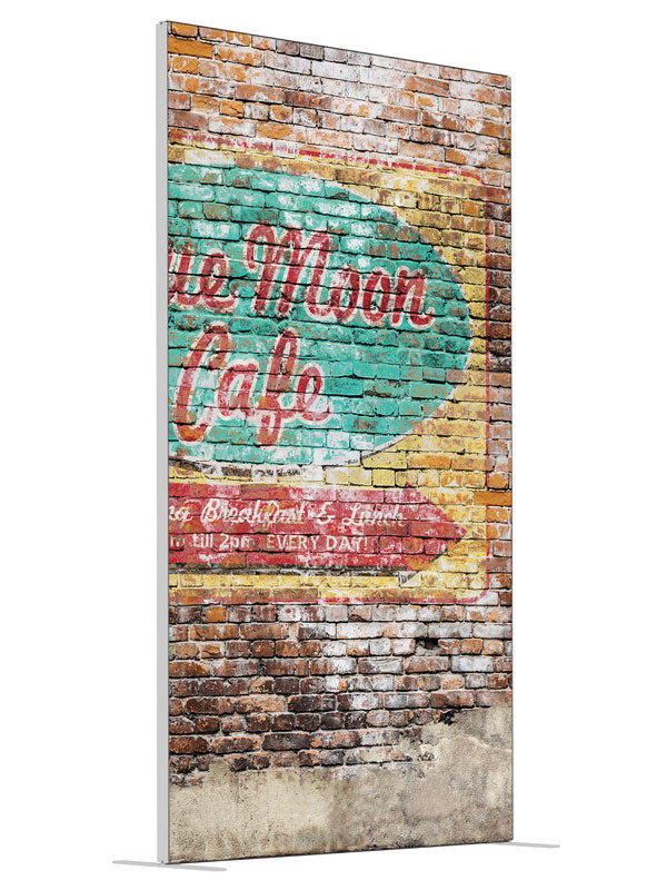 Vintage Sign Brick shown at an angled view, photography backdrop panel for Denny StudioEdge silicone edge frame, 4 ft