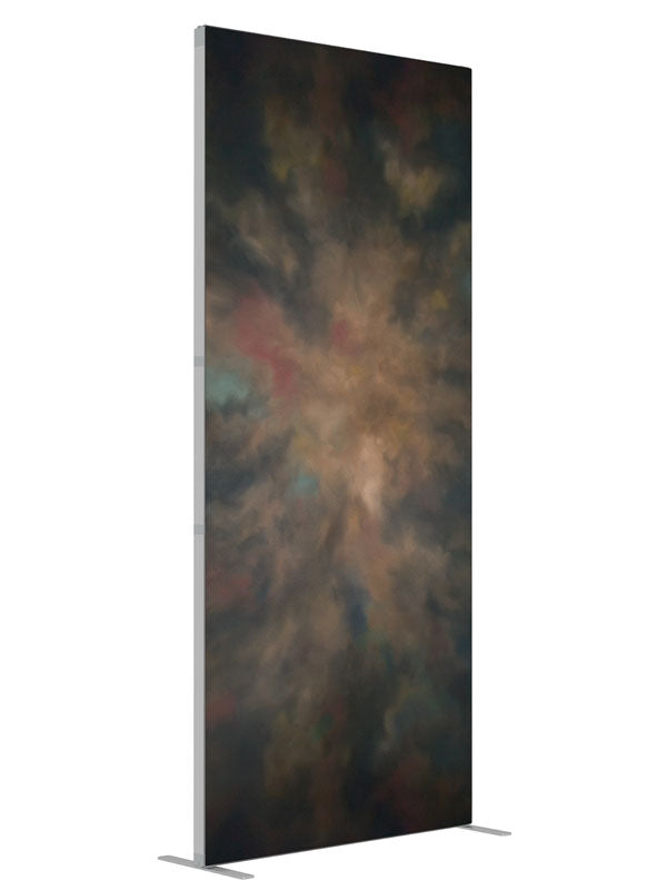 Warm Outburst shown at an angled view, photography backdrop panel for Denny StudioEdge silicone edge frame, 3 ft