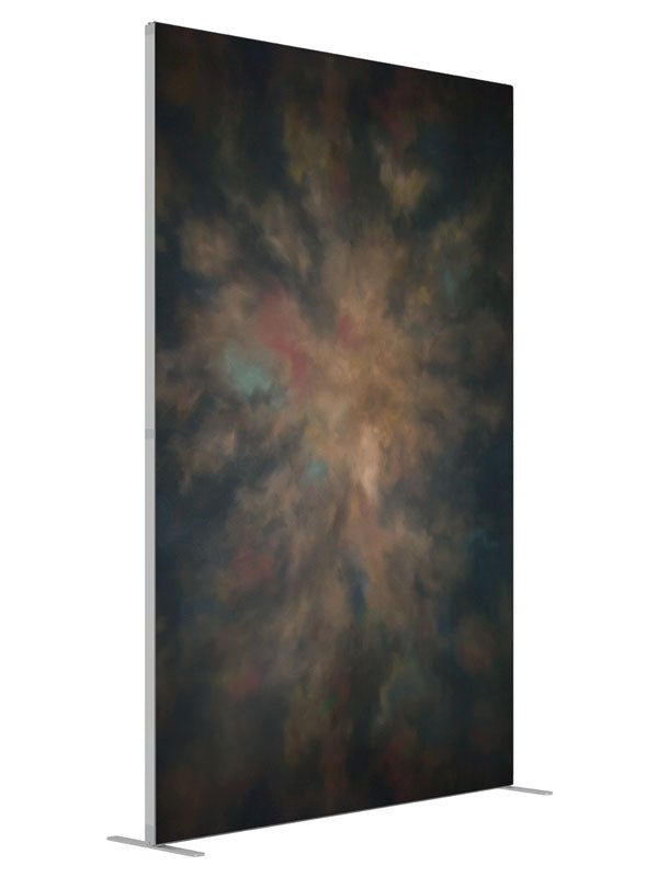 Warm Outburst shown at an angled view, photography backdrop panel for Denny StudioEdge silicone edge frame, 5 ft