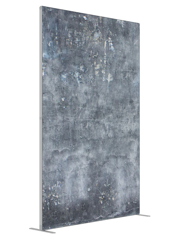 Weathered Cement Wall shown at an angled view, photography backdrop panel for Denny StudioEdge silicone edge frame, 5 ft