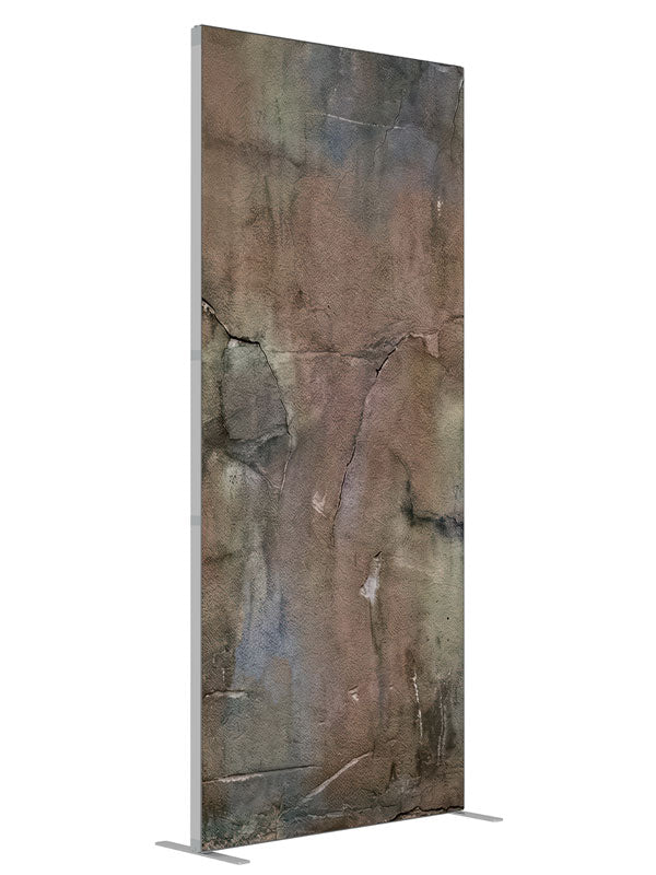 Weathered Earth Tone Plaster Wall shown at an angled view, photography backdrop panel for Denny StudioEdge silicone edge frame, 3 ft