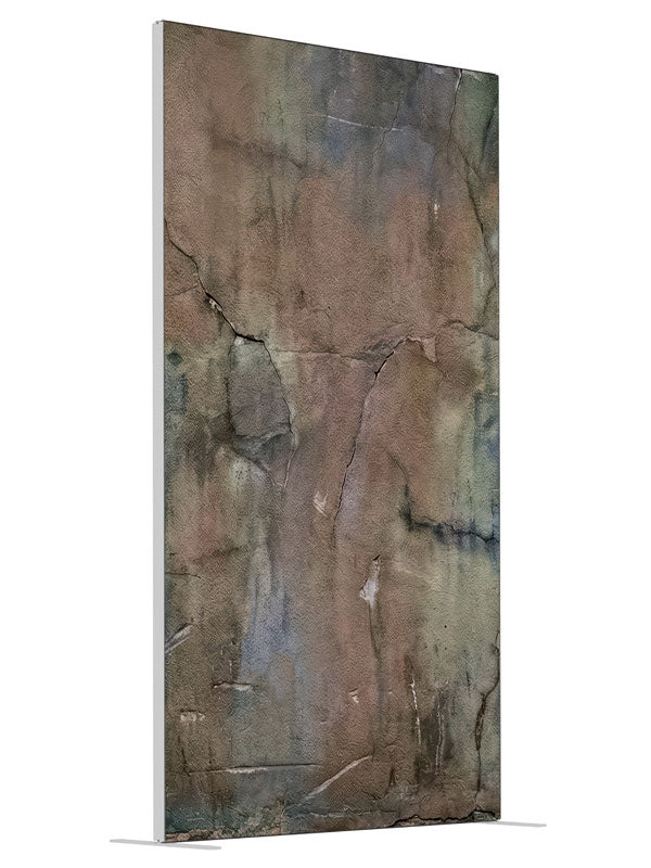 Weathered Earth Tone Plaster Wall shown at an angled view, photography backdrop panel for Denny StudioEdge silicone edge frame, 4 ft