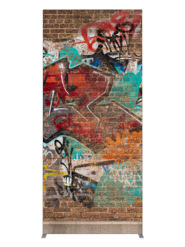 Weathered red brick wall layered street graffiti printed backdrop 3ft - Denny StudioEdge SECP-8863