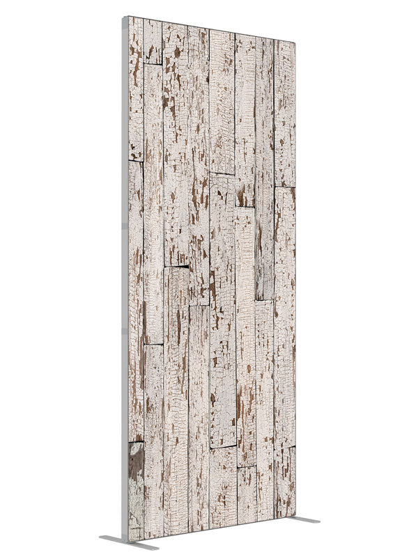 Weathered White shown at an angled view, photography backdrop panel for Denny StudioEdge silicone edge frame, 3 ft