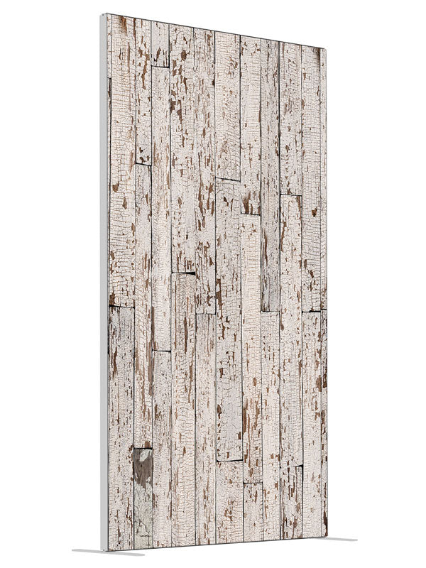 Weathered White shown at an angled view, photography backdrop panel for Denny StudioEdge silicone edge frame, 4 ft