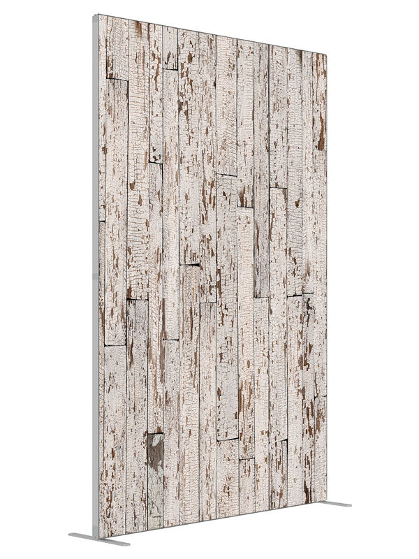 Weathered White shown at an angled view, photography backdrop panel for Denny StudioEdge silicone edge frame, 5 ft