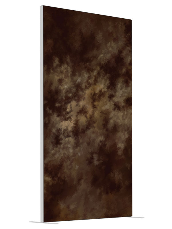 Whirlwind Brown shown at an angled view, photography backdrop panel for Denny StudioEdge silicone edge frame, 4 ft