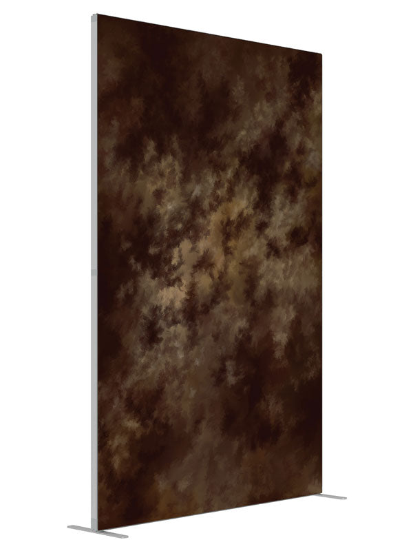 Whirlwind Brown shown at an angled view, photography backdrop panel for Denny StudioEdge silicone edge frame, 5 ft