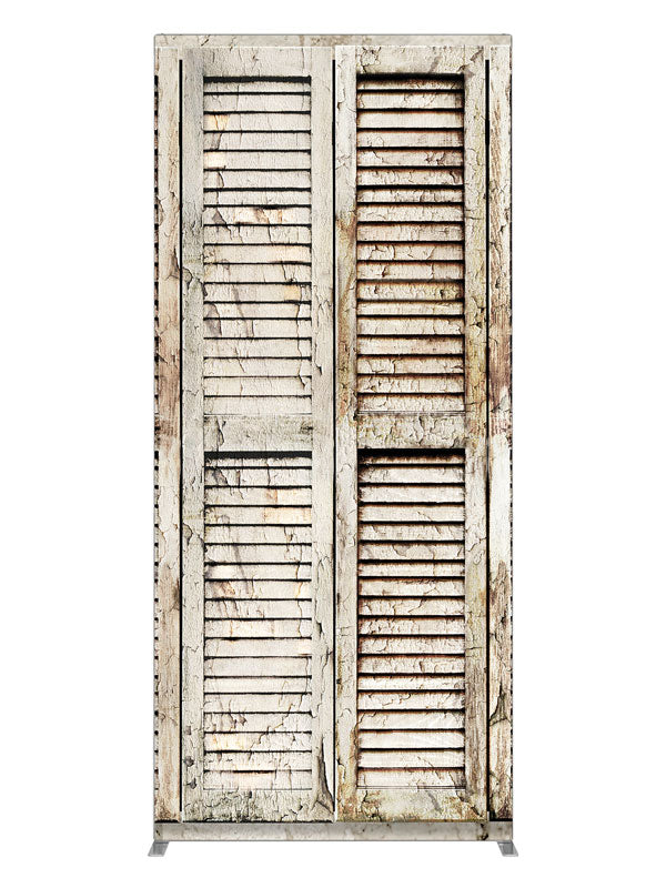 Whitewash Shutters, photography backdrop panel for Denny StudioEdge silicone edge frame, 3 ft