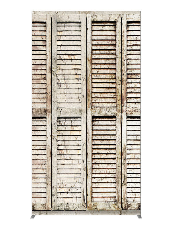 Whitewash Shutters, photography backdrop panel for Denny StudioEdge silicone edge frame, 4 ft