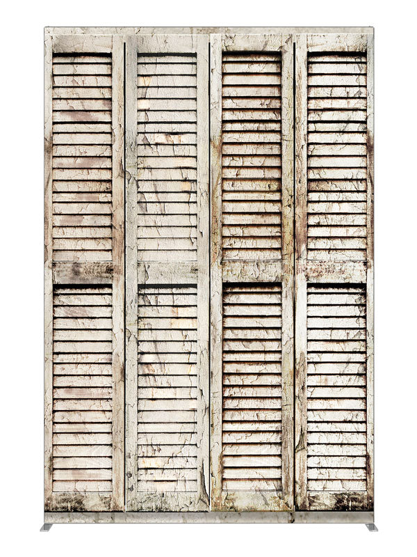 Whitewash Shutters, photography backdrop panel for Denny StudioEdge silicone edge frame, 5 ft