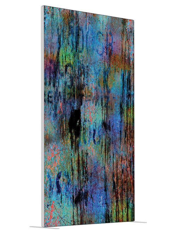 Whitman Blue Dark Abstract shown at an angled view, photography backdrop panel for Denny StudioEdge silicone edge frame, 4 ft