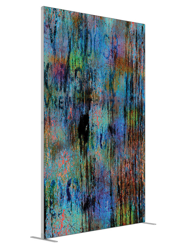 Whitman Blue Dark Abstract shown at an angled view, photography backdrop panel for Denny StudioEdge silicone edge frame, 5 ft