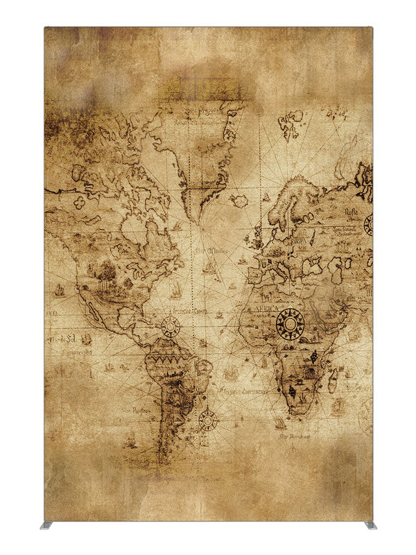 World Map, photography backdrop panel for Denny StudioEdge silicone edge frame, 5 ft