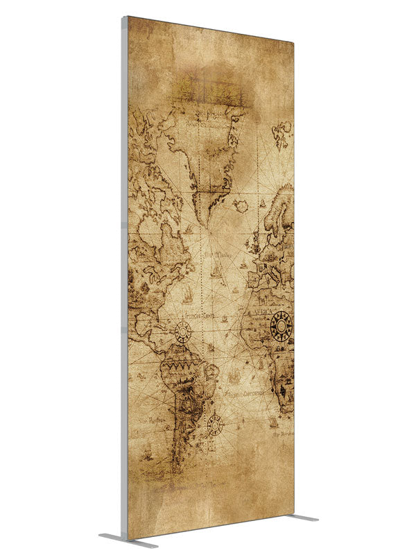 World Map shown at an angled view, photography backdrop panel for Denny StudioEdge silicone edge frame, 3 ft