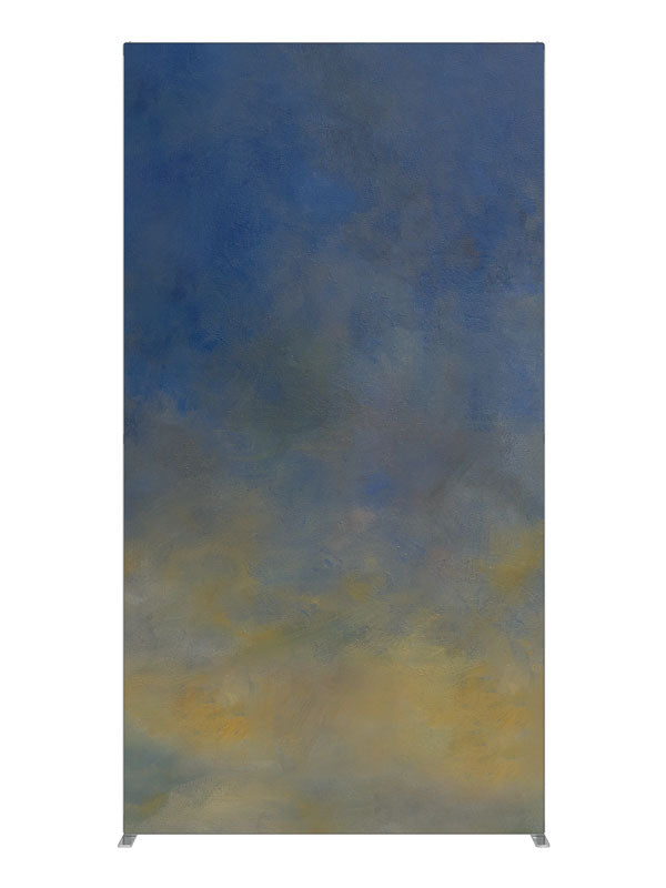 Yellow and Blue Abstract, photography backdrop panel for Denny StudioEdge silicone edge frame, 4 ft