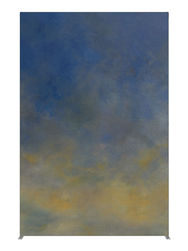 Yellow and Blue Abstract, photography backdrop panel for Denny StudioEdge silicone edge frame, 5 ft