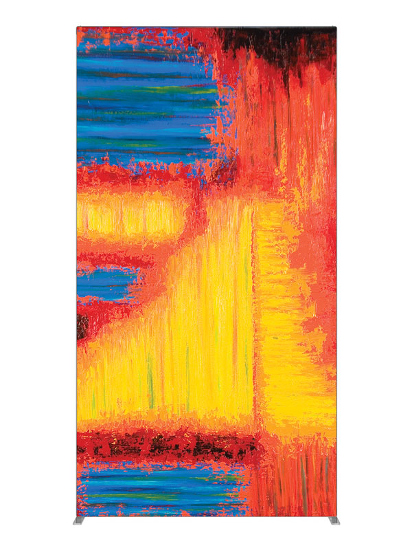 Yellow red blue primary brushwork, photography backdrop panel for Denny StudioEdge silicone edge frame, 4 ft