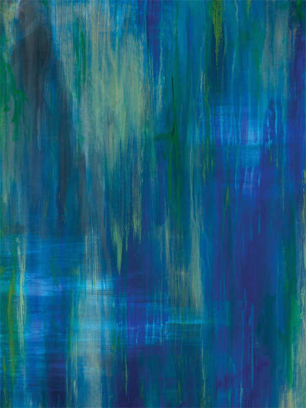 Abstract Waterfall Photography Backdrop - An abstract photography backdrop with flowing blue and green tones, ideal for creative photoshoots.