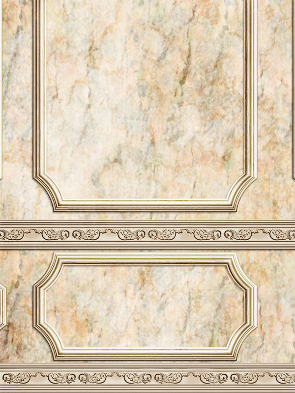 Marble panel-style photography backdrop for professional use, featuring ornate detailing, ideal for portraits and upscale themed photoshoots.