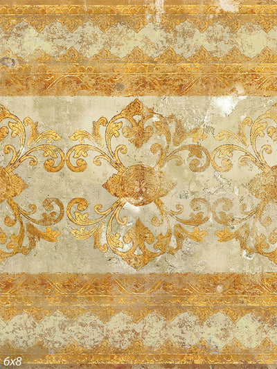 Antique Gold Baroque Photography Backdrop - Antique gold Baroque photography backdrop with an ornate, weathered design.