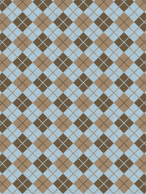 Argyle Diamond Photography Backdrop - A professional argyle diamond pattern photography backdrop with a blend of light blue and brown tones, perfect for various photoshoot styles.