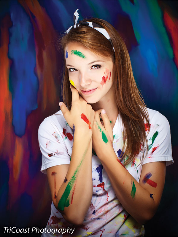 A compelling rush of bold colors in sweeping painted gestures.