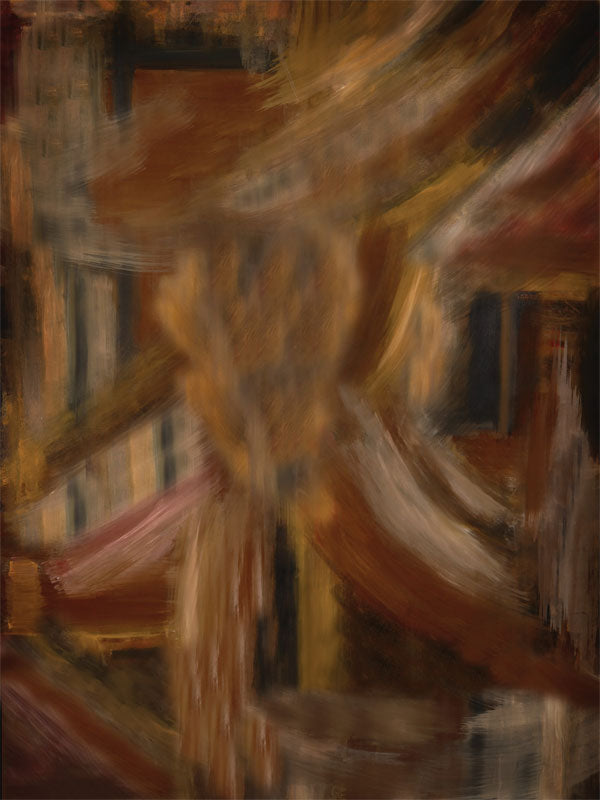 Painterly brown backdrop with rich swirling brushstrokes and rustic golden tones.