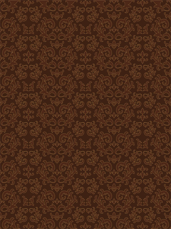 Deep chocolate brown damask backdrop with soft gold scrollwork pattern for timeless portraits.