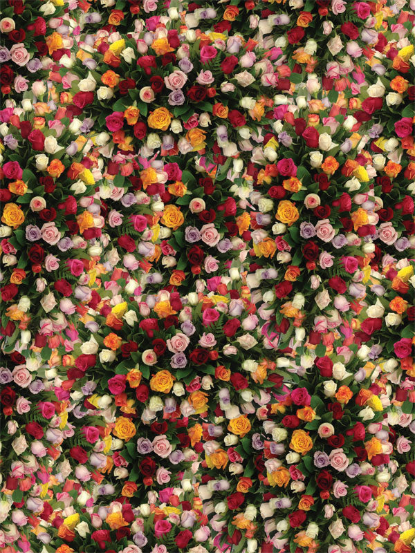 Blooming Floral Wall Photography Backdrop - Lush floral wall backdrop with colorful roses and green foliage, perfect for vibrant and romantic photoshoots.