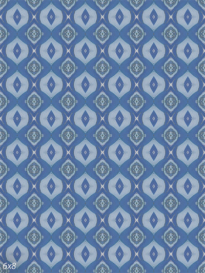 Blue Moroccan Pattern Photography Backdrop - Photography backdrop featuring an intricate Moroccan-inspired geometric pattern in various shades of blue.