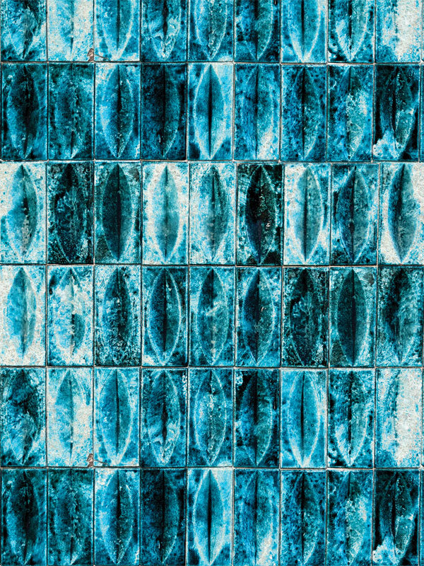 Blue Textured Tile Photography Backdrop - A photography backdrop featuring an abstract pattern of blue textured tiles, ideal for adding a creative and dynamic touch to photoshoots.