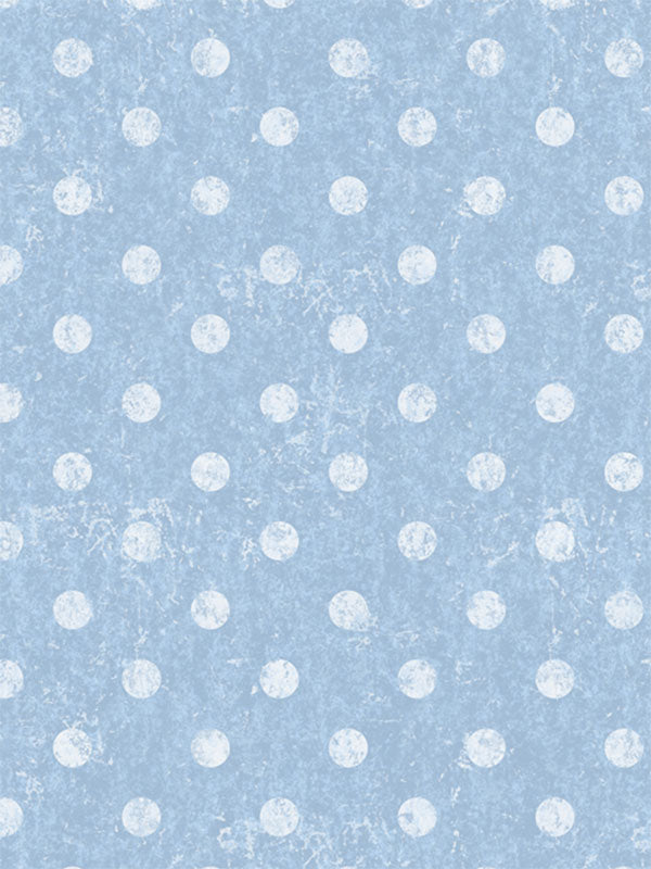 Blue Vintage Polka Dot Photography Backdrop - Distressed vintage light blue photography backdrop with white polka dots, ideal for nostalgic and retro-themed photoshoots.