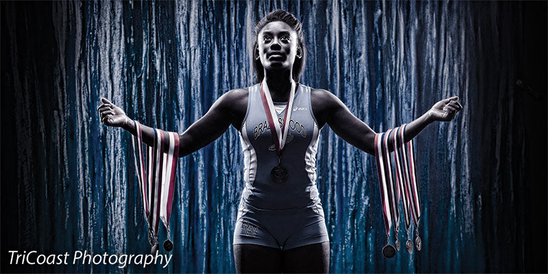 Dark blue backdrop with texture, perfect for athletic or dramatic studio portraits