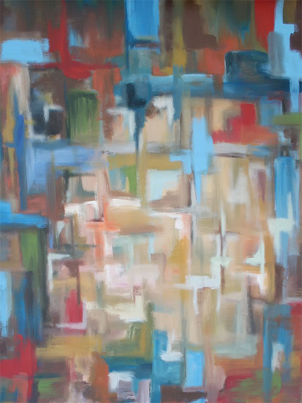 Abstract backdrop with bold blue strokes, earthy tones, and artistic depth ideal for creative studio photography.